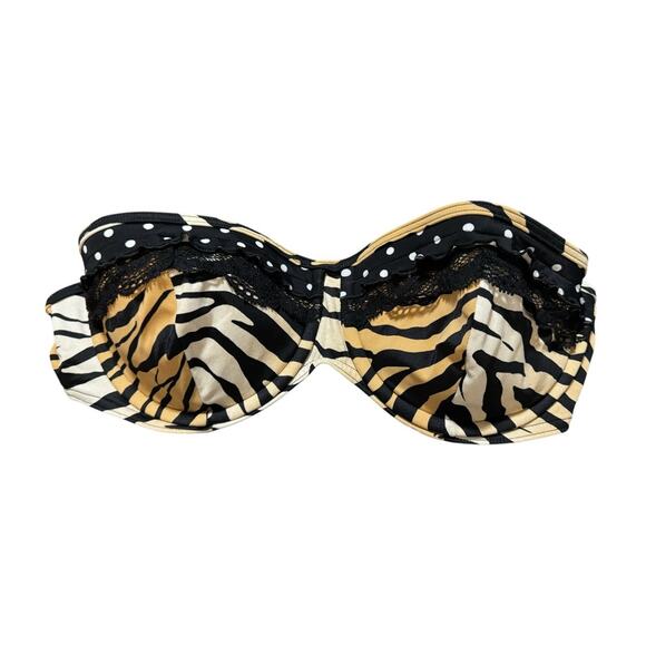 Victoria’s Secret Animal Stripes Padded Underwire Bikini Top Strapless 38C - Picture 1 of 7